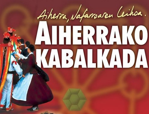 Musikariak, makilariak, dantzariak eta antzerkilariak Aiherrako Kabalkadan